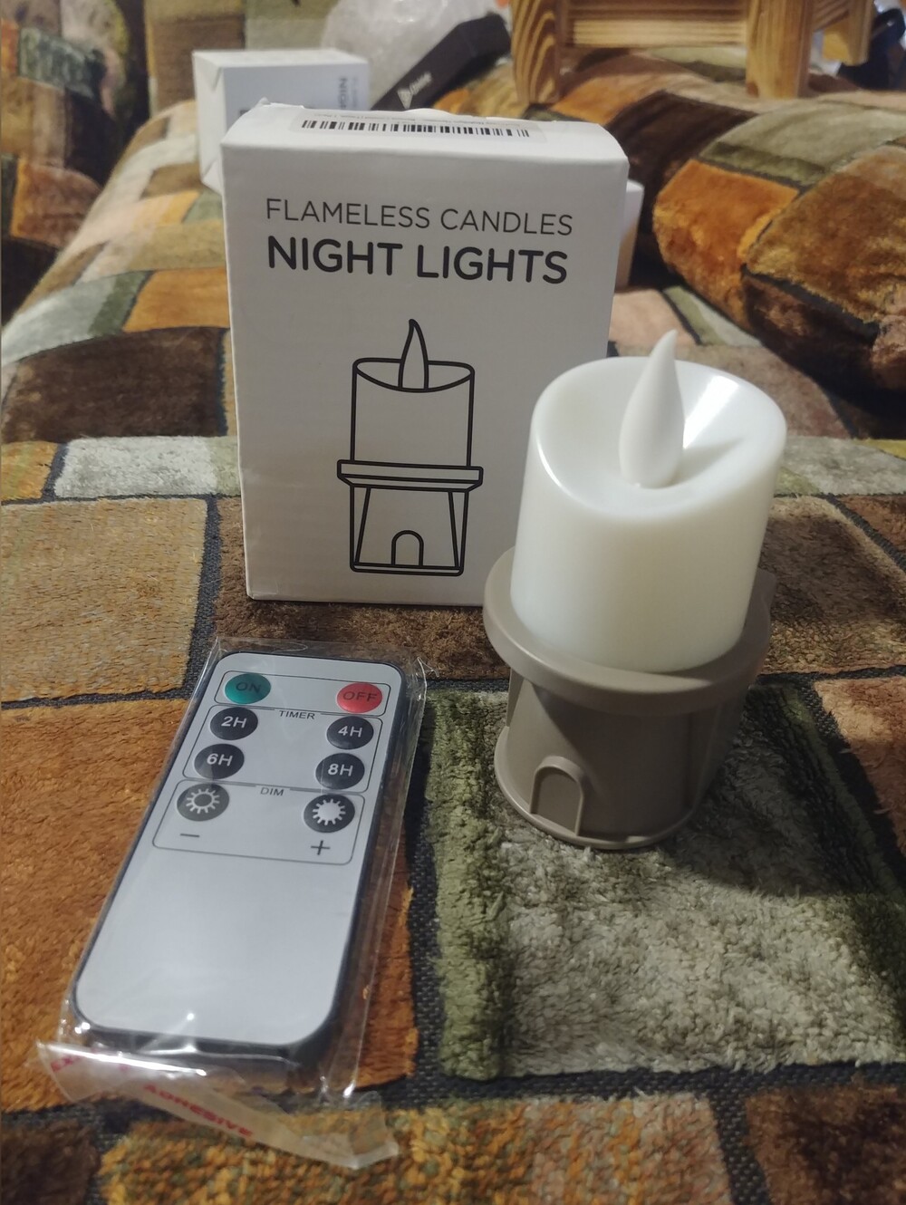 Flameless White Night Light Candle with Remote